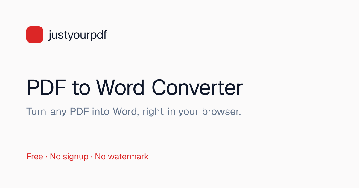 PDF to Word Online (Free) | JustYourPDF